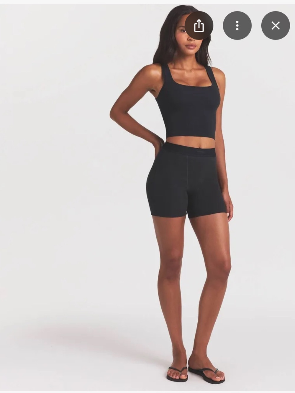 Skims Ribbed Black Shorts Set